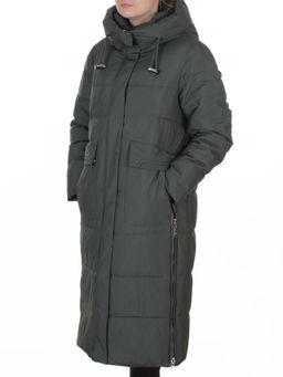 8359 DK. GREEN Пальто зимнее женское (200 гр. холлофайбер)