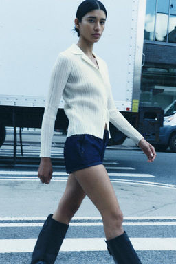 RIBBED FINE KNIT CARDIGAN - Zara фото 2