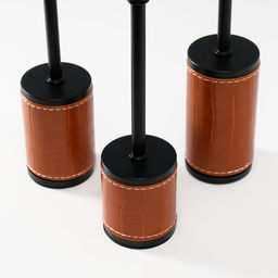 Металлический подсвечник на 1 свечу «Надёжность», d=2.2 см, набор 3 шт., h=27 см, 24.5 см, 23 см