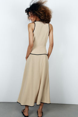 VESTIDO MIDI VIVOS CONTRASTE / Beige claro - Zara фото 6