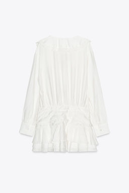 EMBROIDERED RUFFLE SHORT DRESS - Zara фото 17