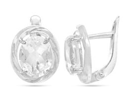 Серьги из серебра горный хрусталь, СПН4119
