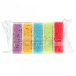 Губка для посуды Коломбина 9,3х6,4х3см, поролон, абразивная фибра, супер-пена, набор 5шт (Россия) - Домашняя мода фото 6