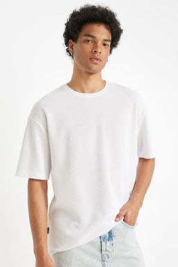 Comfort Regular Fit Rahat Kesim Bisiklet Yaka K?sa Kollu Ag?r Kumas Basic Duz Tisort