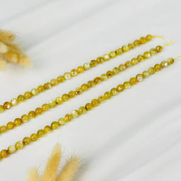 Бусины для украшений из Мусковита (Лепидолит желтый) (46 бусин) 38 см