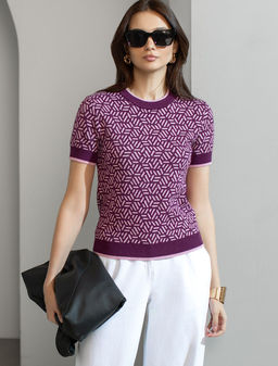 Джемпер жаккардовой вязки с кашемиром