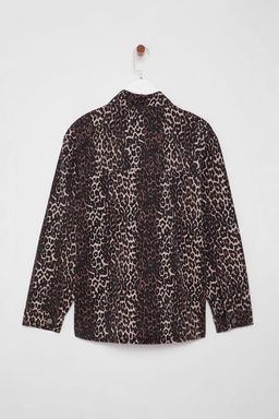 TRENDYOLMILLA Cok Renkli Animal Leopar Desen Dokuma Blazer Ceket TWOAW25BC00042  фото 7