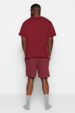 TRENDYOL MAN Buyuk Beden Bordo Regular Fit Rahat Bask?l? Sortlu Pijama Tak?m? TMNSS23PT00014 - Trendyolmilla фото 19