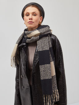 Большой теплый двусторонний палантин В СОСТАВЕ ШЕРСТЬ - Tantino фото 5