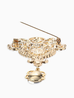 Брошь «Императрица», вензеля, цвет белый в золоте