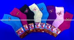 Цена за 12 пар. Лариса носки детские на девочку Кошка внутри махра 15-20 ( длина стопы носка 12-13 см)  фото 6