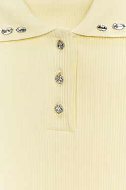 JEWEL COLLAR RIBBED POLO SHIRT - Zara фото 9