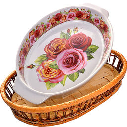 24802 Форма 2 предм.2,1 +1,6л 33х5 + 27х4см РОЗЫ МВ (х6) - Mayer&boch фото 2