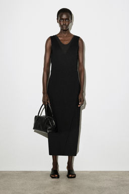 VESTIDO MIDI CRUZADO CON CUELLO DE PICO - H&m фото 3