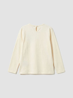 Bisiklet Yaka Kalp Bask?l? K?z ?ocuk Ti??rt