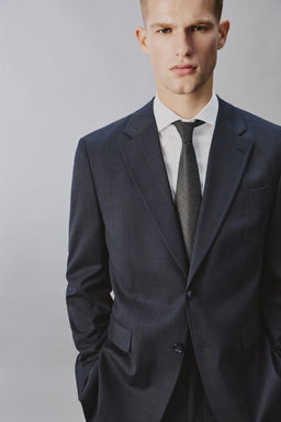 BLAZER REGULAR FIT TRAJE CUADROS / Marino oscuro - Zara фото 5