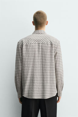 CAMISA RELAXED FIT CUADROS / Crudo / Negro - Zara фото 3