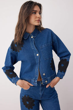 Mavi Nak?s Detayl? Oversize Denim Ceket TWOAW26CE00024