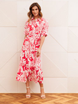 Платье Gizart 5126/2 коралл цветы  фото 3