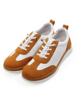 03-YA486-2 WHITE/SAND Кроссовки женские (натуральная кожа, натуральная замша)