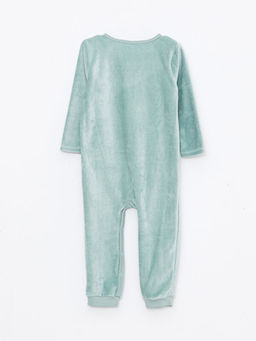 Bisiklet Yaka Uzun Kollu Nak?? Detayl? Erkek Bebek Kadife Tulum - Waikiki фото 2