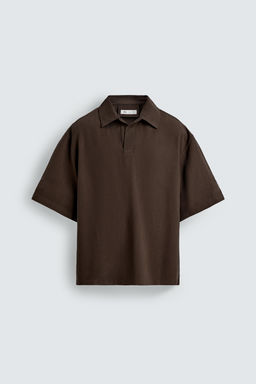 CAMISA POLO FLUIDO RELAXED FIT / Negro - Zara фото 7