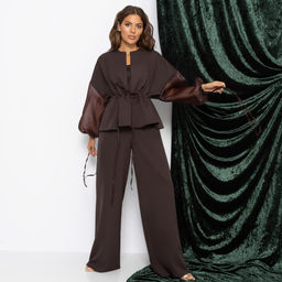 Брючный костюм для идеальной химии, Серьезная леди (2 в 1, брауни)