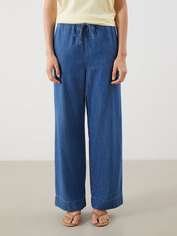 Beli Lastikli Wideleg Kad?n Jean Pantolon