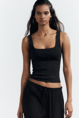 WIDE STRAP VEST TOP - Zara фото 5