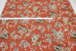 Плательная вискоза Тропиканка цв.оранжево-терракотовый, ш.1.47м, вискоза-100%, 135гр/м.кв - Купава фото 4