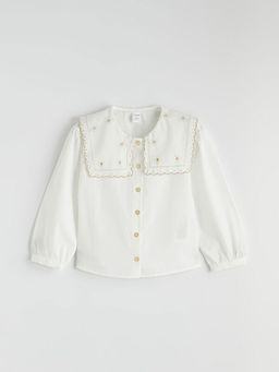 ?i?ek Nak??l? K?z ?ocuk Poplin G?mlek