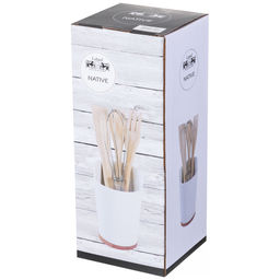 НАБОР КУХОННЫХ ПРИБОРОВ LEFARD NATIVE 4 ПР. С ПОДСТАВКОЙ 10*14,5 СМ  фото 2