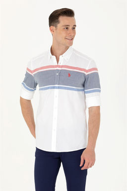 Мужская белая рубашка с длинным рукавом Неожиданная скидка в корзине