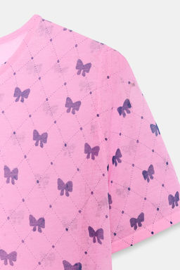 TOP LAZOS PUNTO FINO / Rosa fl?or - Zara фото 6