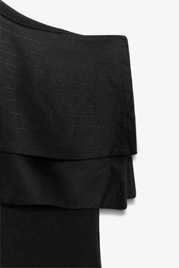 ASYMMETRIC CONTRAST RUFFLE BODYSUIT - Zara фото 6