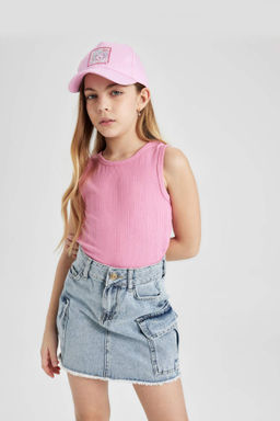 K?z Cocuk Bisiklet Yaka Basic Duz Atlet - Defacto фото 5