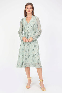 5-3024/774-5065-2 Платье принт Полевые цветы на зеленом фоне - Serginnetti фото 8