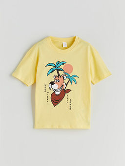 Bisiklet Yaka Bask?l? Erkek ?ocuk Ti??rt