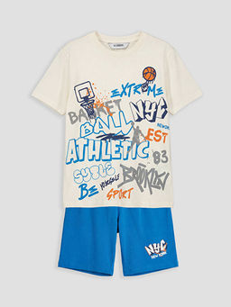 Bisiklet Yaka Erkek ?ocuk ?ortlu Pijama Tak?m?