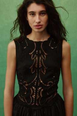 Vestido en mezcla de lino con falda burbuja - H&m фото 2