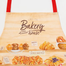 Фартук Этель Bakery house 70х60 см, 100% хлопок, репс 210 г/м2  фото 5