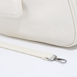 Сумка-мешок на молнии, наружный карман, длинный ремень, цвет белый - Simaland фото 6