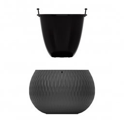 Кашпо Жемчужина подвесное 4л (графитовый) М8918 - Альтернатива фото 4