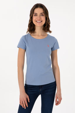 Kad_n Mavi Bisiklet Yaka Ti__rt Sepette S_rpriz _ndirim