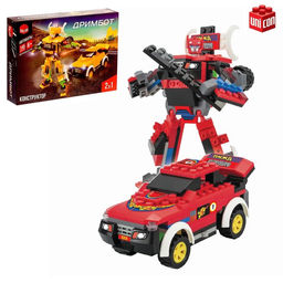 Конструктор-трансформер Джип, 145 деталей, цвет красный