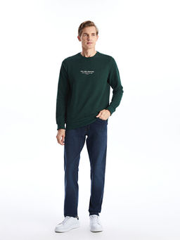 Bisiklet Yaka Uzun Kollu Erkek Sweatshirt