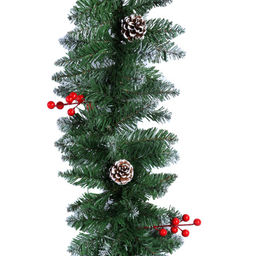 Гирлянда из елочных веток искусственная 2,7 метра 220 веток снег и шишки / WA-5 /уп 15/Новый год - Галеонтрейд фото 2