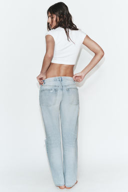 JEANS TRF RECTOS TIRO BAJO ROTOS / Azul claro - Zara фото 6