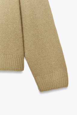 100% WOOL KNIT BASIC V-NECK SWEATER - Zara фото 7
