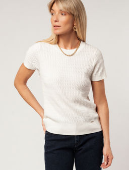 VILATTE / Джемпер фактурной вязки из вискозы  фото 2